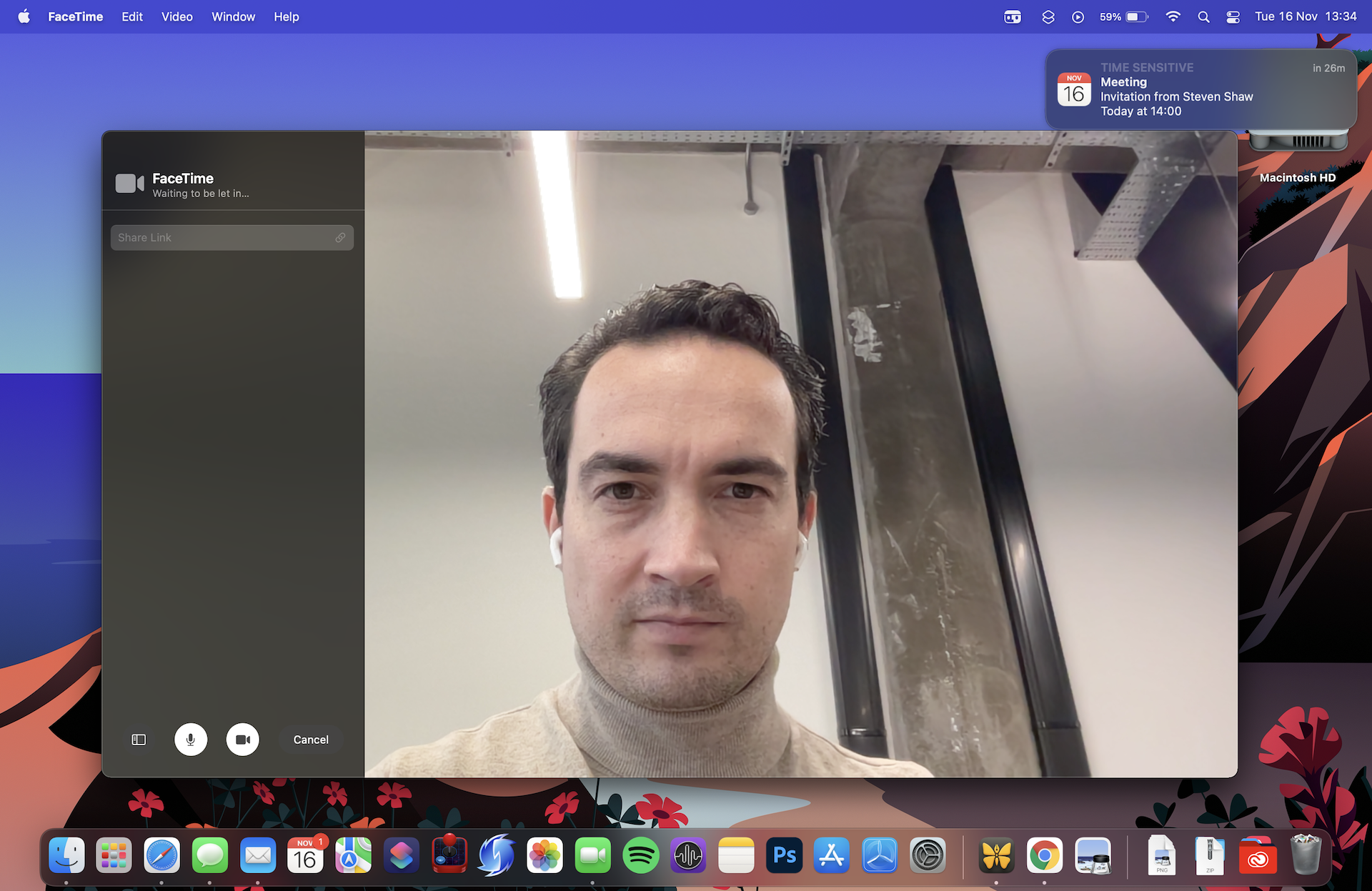 Присоединение к вызову через ссылки FaceTime в macOS 12 Monterey