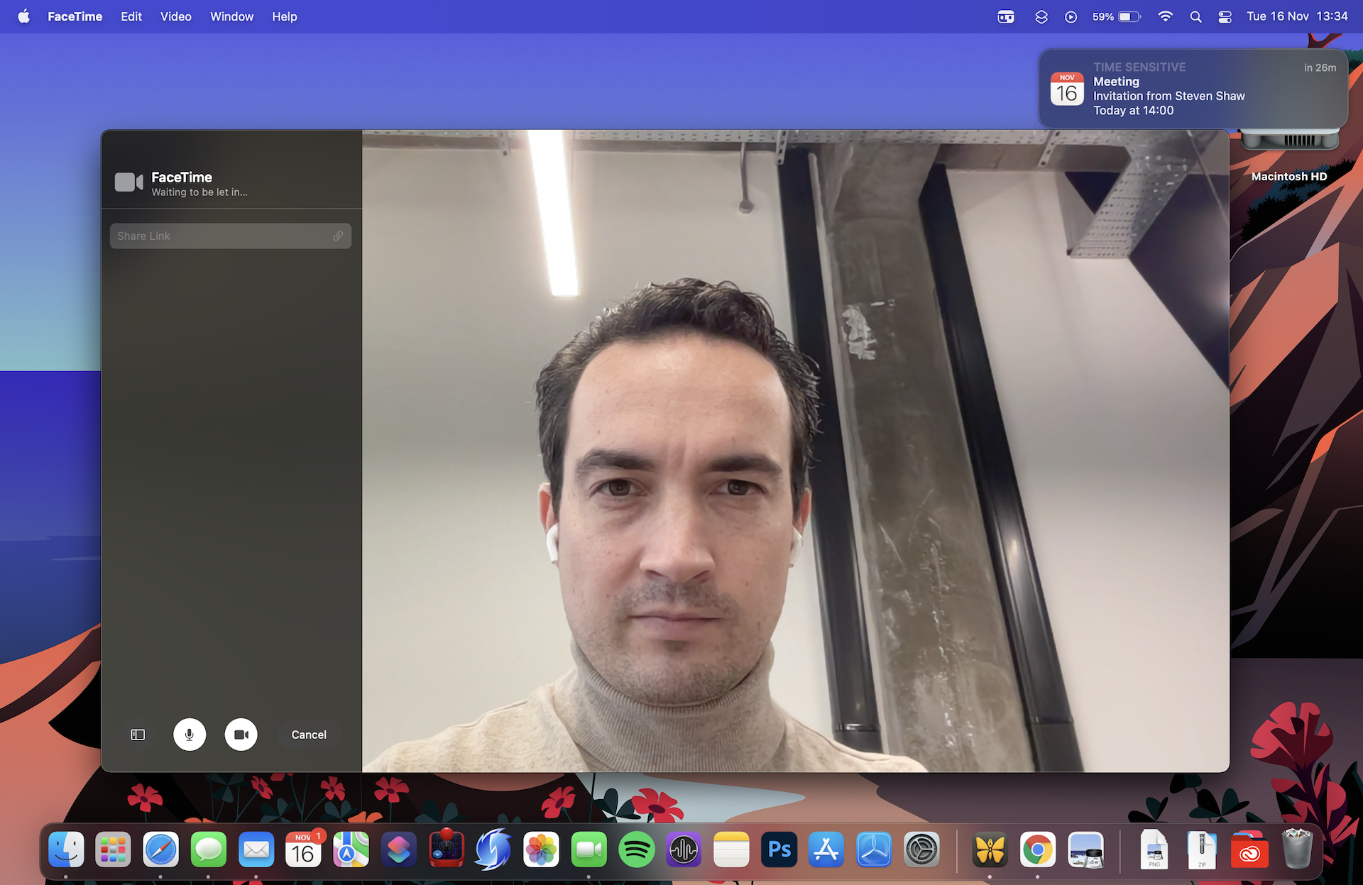 Unirse a una llamada a través de enlaces de FaceTime en macOS 12 Monterey