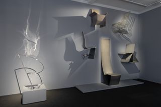 Chairs shown in a scenography created by Robert Wilson in Leipzig