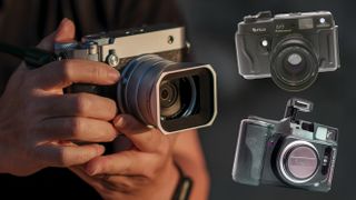 Fujifilm GFX100RF with Fuji roll-film compact cameras