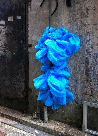 street side blue plastic