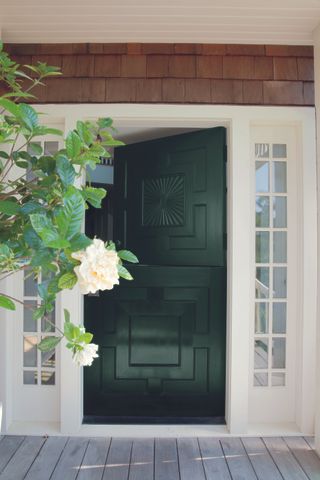 Dark green front door