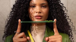 The Motorola Edge 70 in Bronze Green