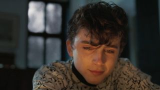 Timothee Chalamet crying at the end of Call Me By Your Name