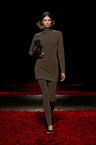 Model on the Ferragamo fall/winter 2025 runway.