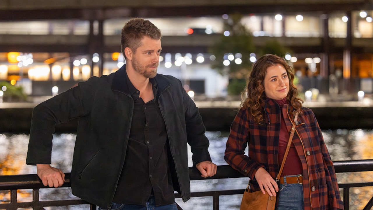 Ripley and Sadie walking by the river in Chicago Med Season 11x06