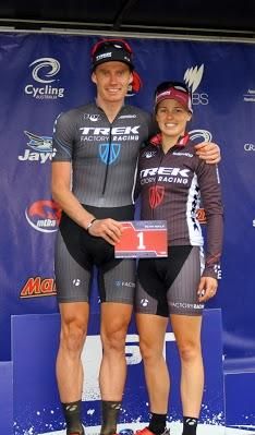 Dan McConnell and Rebecca Henderson (Trek Factory Racing) won the cross country race in Bright