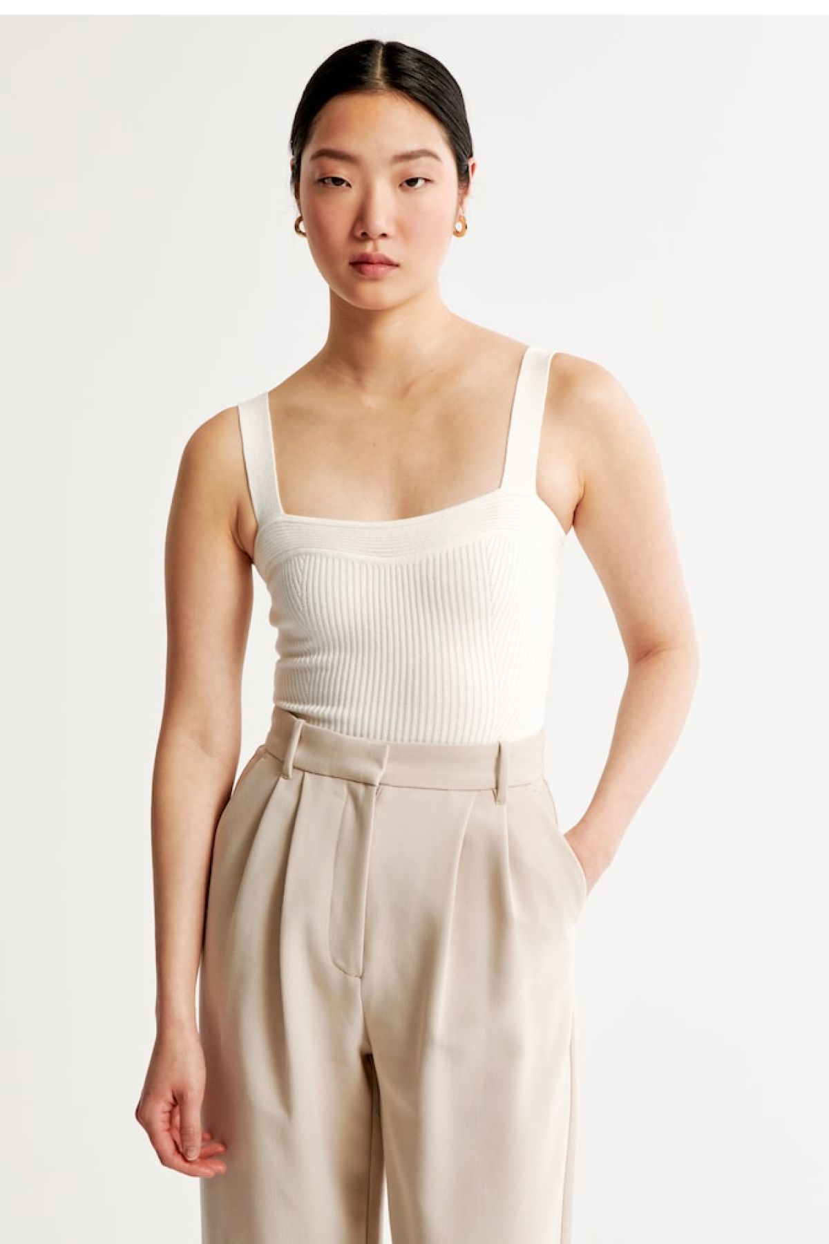 Abercrombie Ribbed Sweater Sweetheart Bodysuit