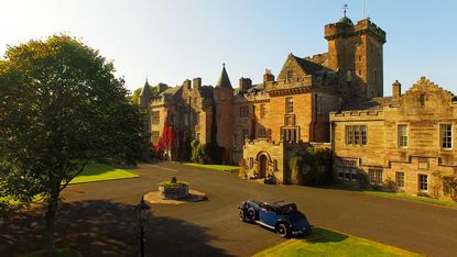 Glenapp Castle at sunset