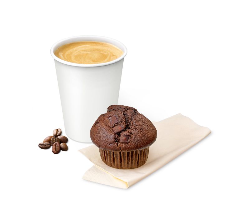 Coffee and a muffin.