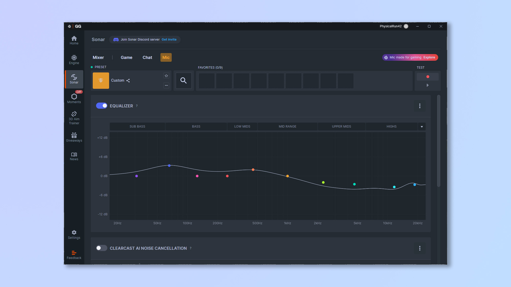 The SteelSeries GG app
