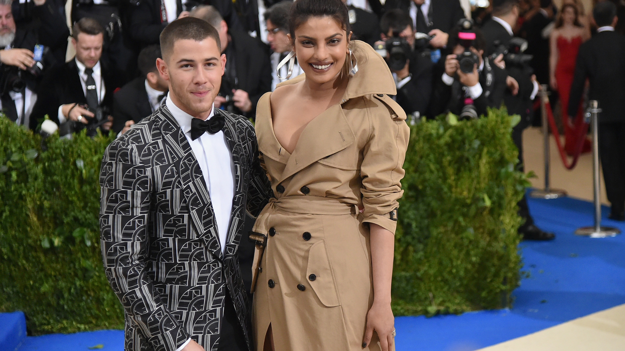 Nick Jonas (L) and Priyanka Chopra attend the &quot;Rei Kawakubo/Comme des Garcons: Art Of The In-Between&quot; Costume Institute Gala at Metropolitan Museum of Art on May 1, 2017 in New York City