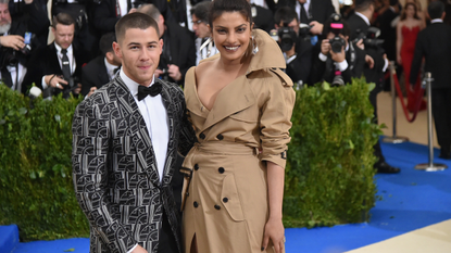 Nick Jonas (L) and Priyanka Chopra attend the "Rei Kawakubo/Comme des Garcons: Art Of The In-Between" Costume Institute Gala at Metropolitan Museum of Art on May 1, 2017 in New York City