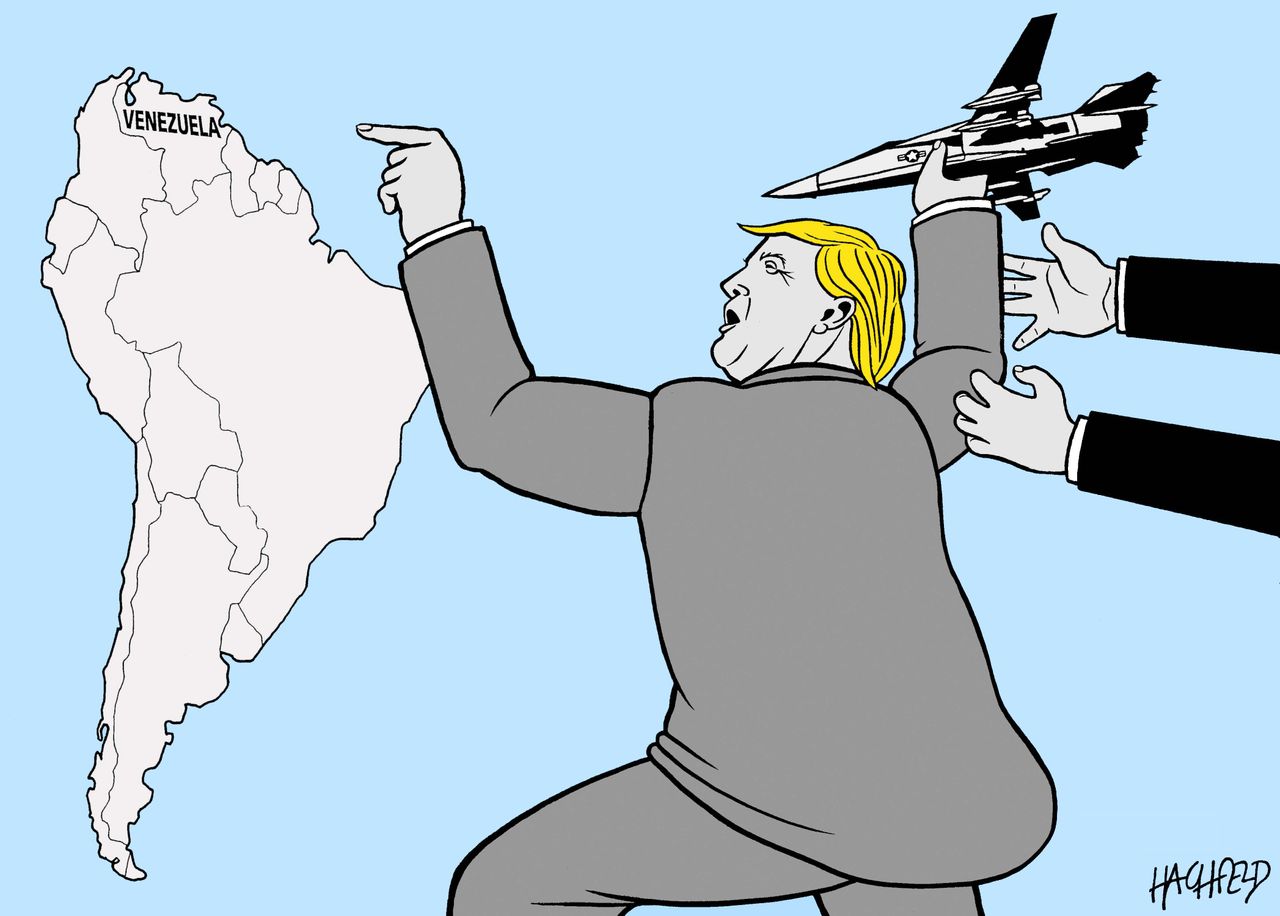 Political cartoon World Venezuela United States Trump South America