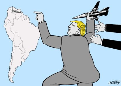 Political cartoon World Venezuela United States Trump South America