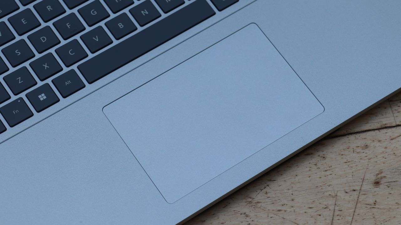 A closeup of the Microsoft Surface Studio Laptop's trackpad
