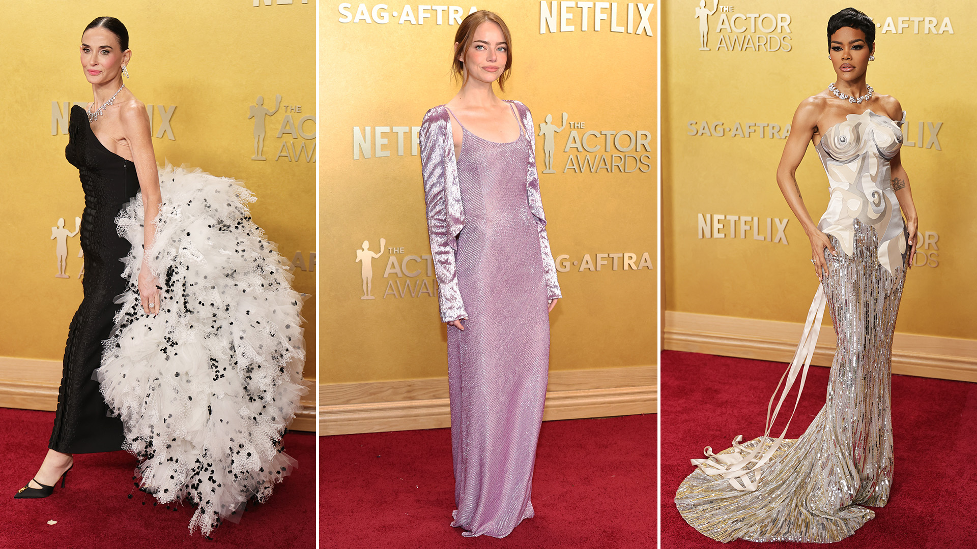 Demi moore, emma watson, and teyana taylor at the actor awards 2026.