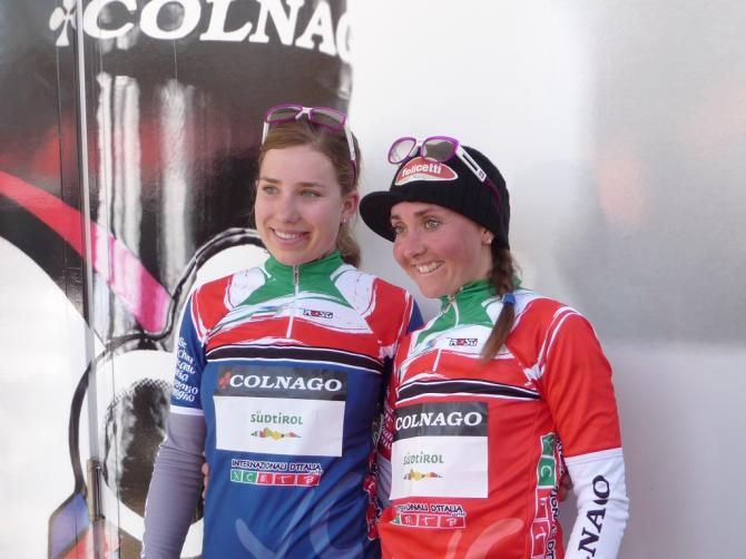 U23 winner Andrea Waldis and Elite winner Eva Lechner (both Colnago Sudtirol)