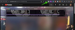 The Downie extension in Chrome is highlighted with an arrow.