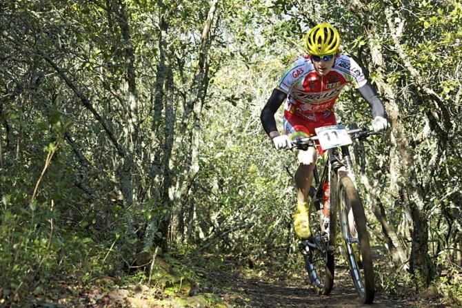 A rider on singletrack