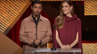 Riz Ahmed and Allison Williams announcing 2023 Oscar nominees