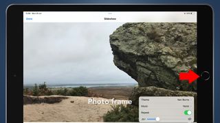 An iPad screen showing a photos slideshow
