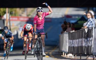 Maggie Coles-Lyster celebrates DNA Pro Cycling sweep at Winston-Salem Cycling Classic