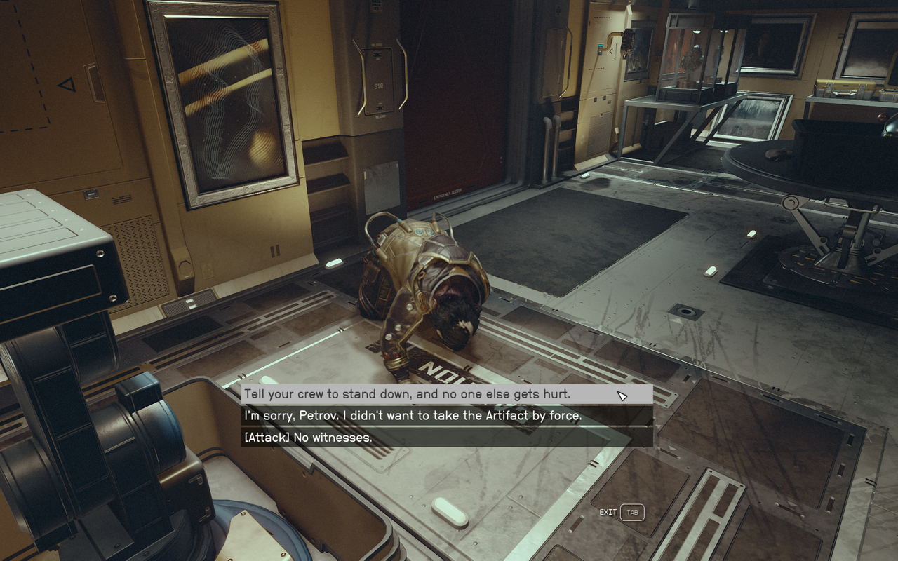 Petrov cowering after you attack him