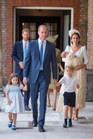 The royal family at Prince Louis' christening
