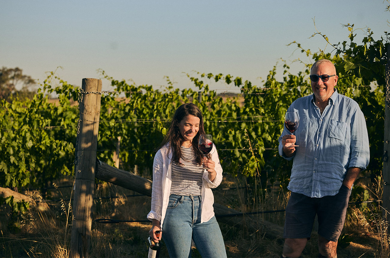 Madeleine Marson and her father Mario at Vinea Marson