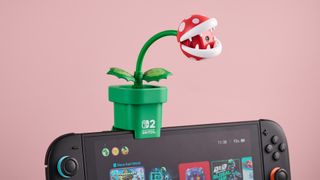 Hori Piranha Plant Camera for Nintendo Switch 2 mounted on the console