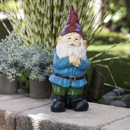 Alpine Corporation Bearded Garden Gnome Statue, Resin Artificial Stone, Multicolor, 5" L X 5" W X 12" H