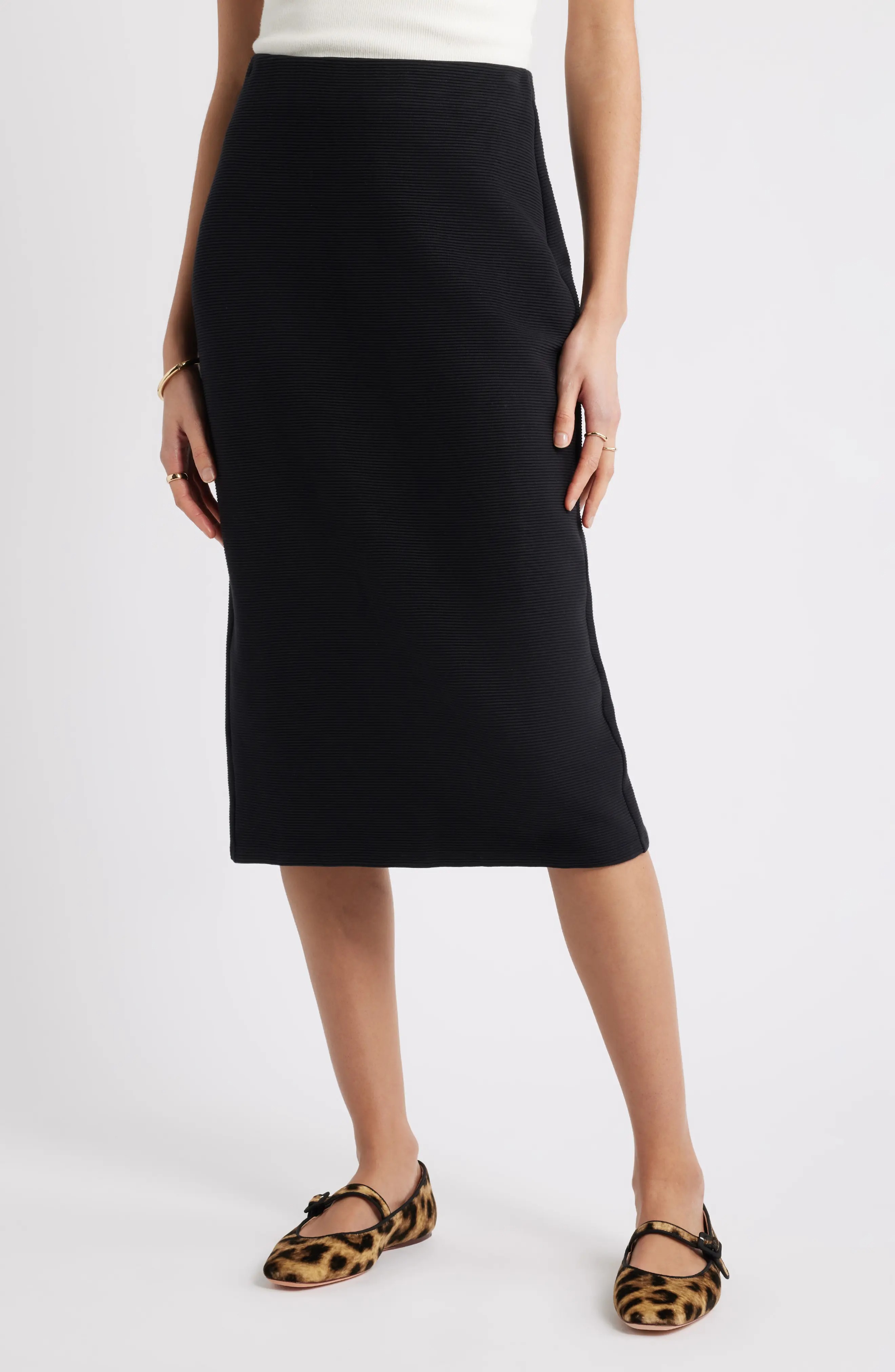 Caslon ottoman knit midi skirt.