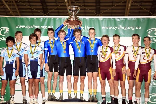 All smiles on the JM17 team pursuit podium.