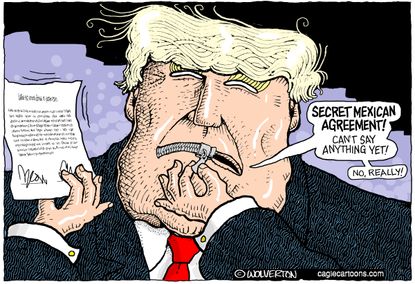 Political Cartoon U.S. Trump Mexican Trade Agreement Migration