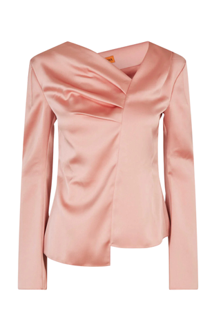 Asymmetrical Long Sleeve Top - Rose Tan