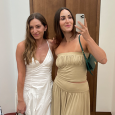 a photo of Who What Wear senior fashion editor Anna LaPlaca and her sister Jennifer Sherman showing their similar but distinct personal styles