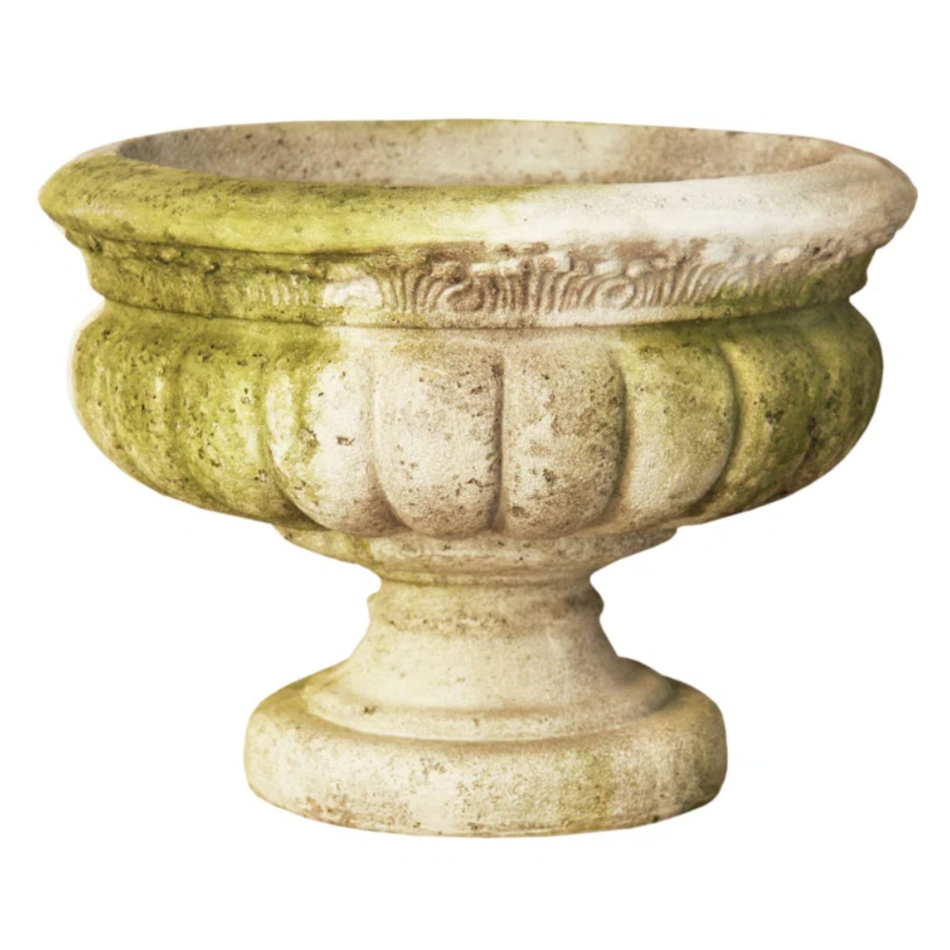 Stone effect distressed Grecian-style urn planter