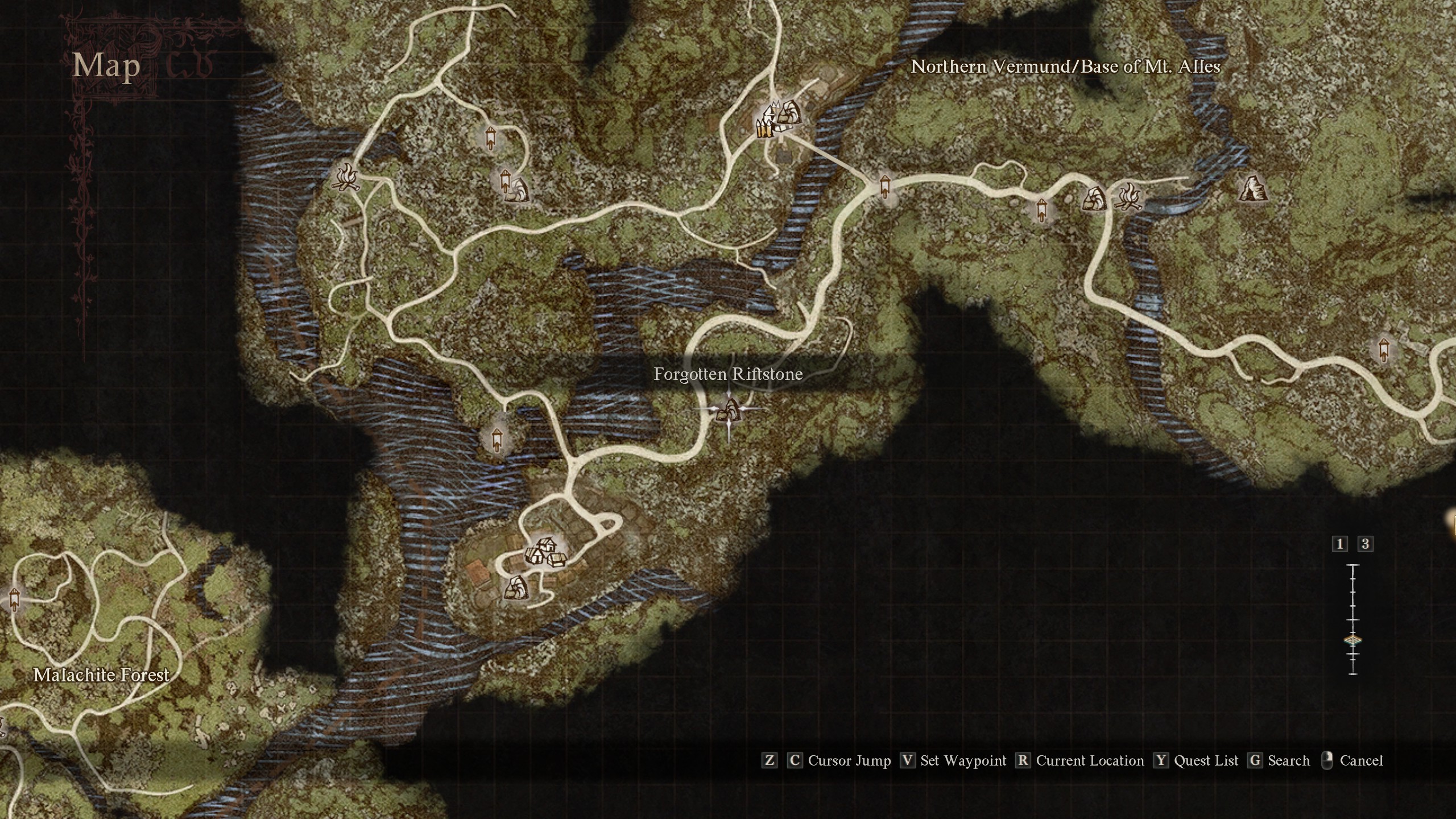 Dragon's Dogma 2 pawns - Forgotten Riftstone on map