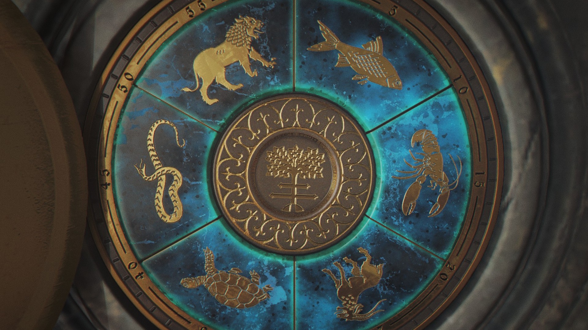 007 First Light - A metal dial with buttons represented by animals