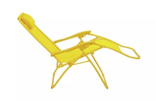 A yellow zero-gravity chair