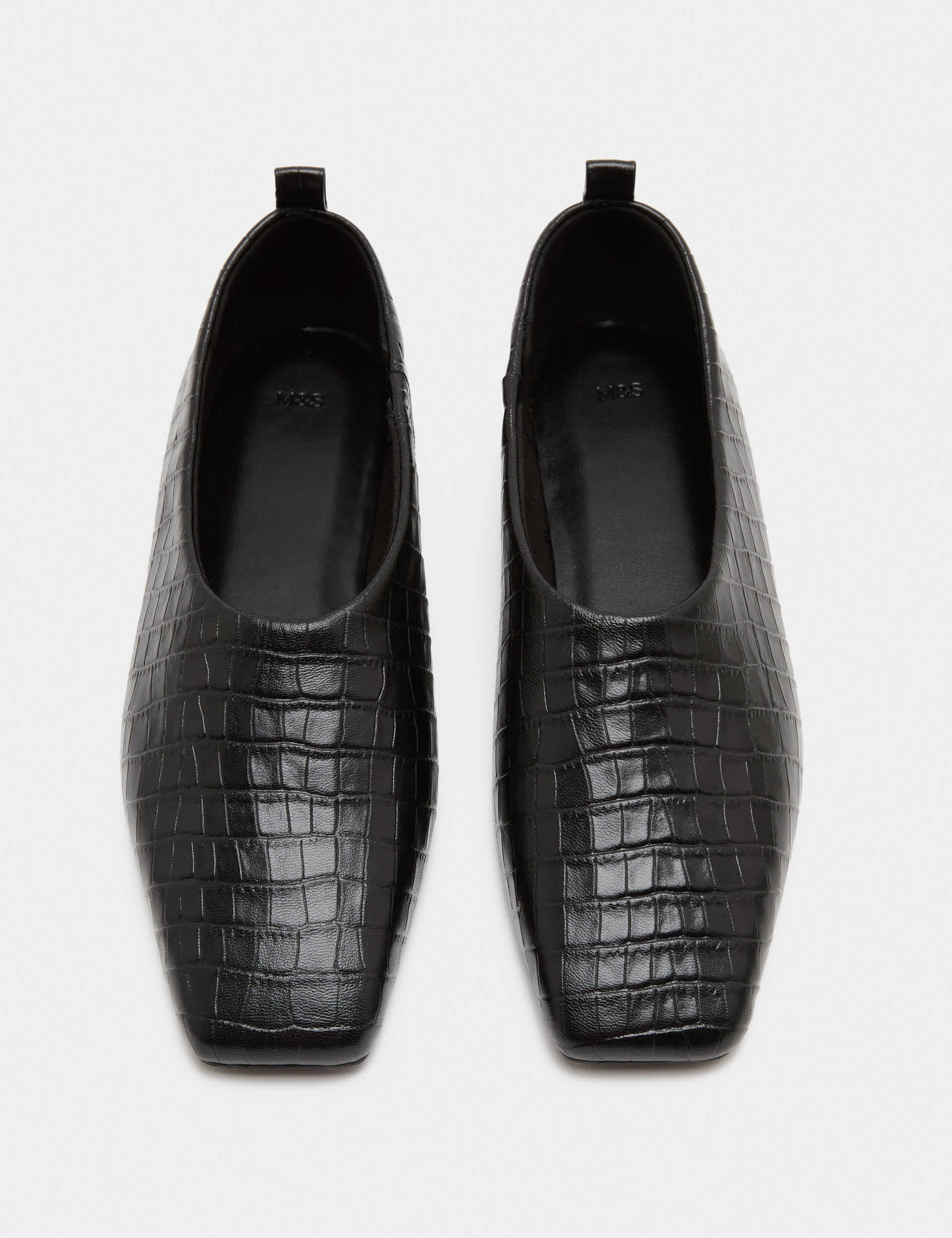 Leather Flat Square Toe Ballet Pump