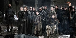 Maisie Williams, Sophie Turner, and Isaac Hempstead Wright in Game of Thrones