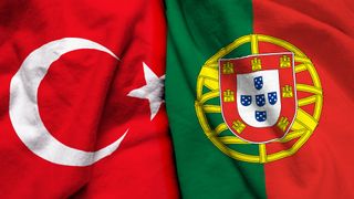 Turkey and Portugal football flags