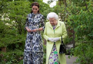 Kate Middleton walks with Queen Elizabeth