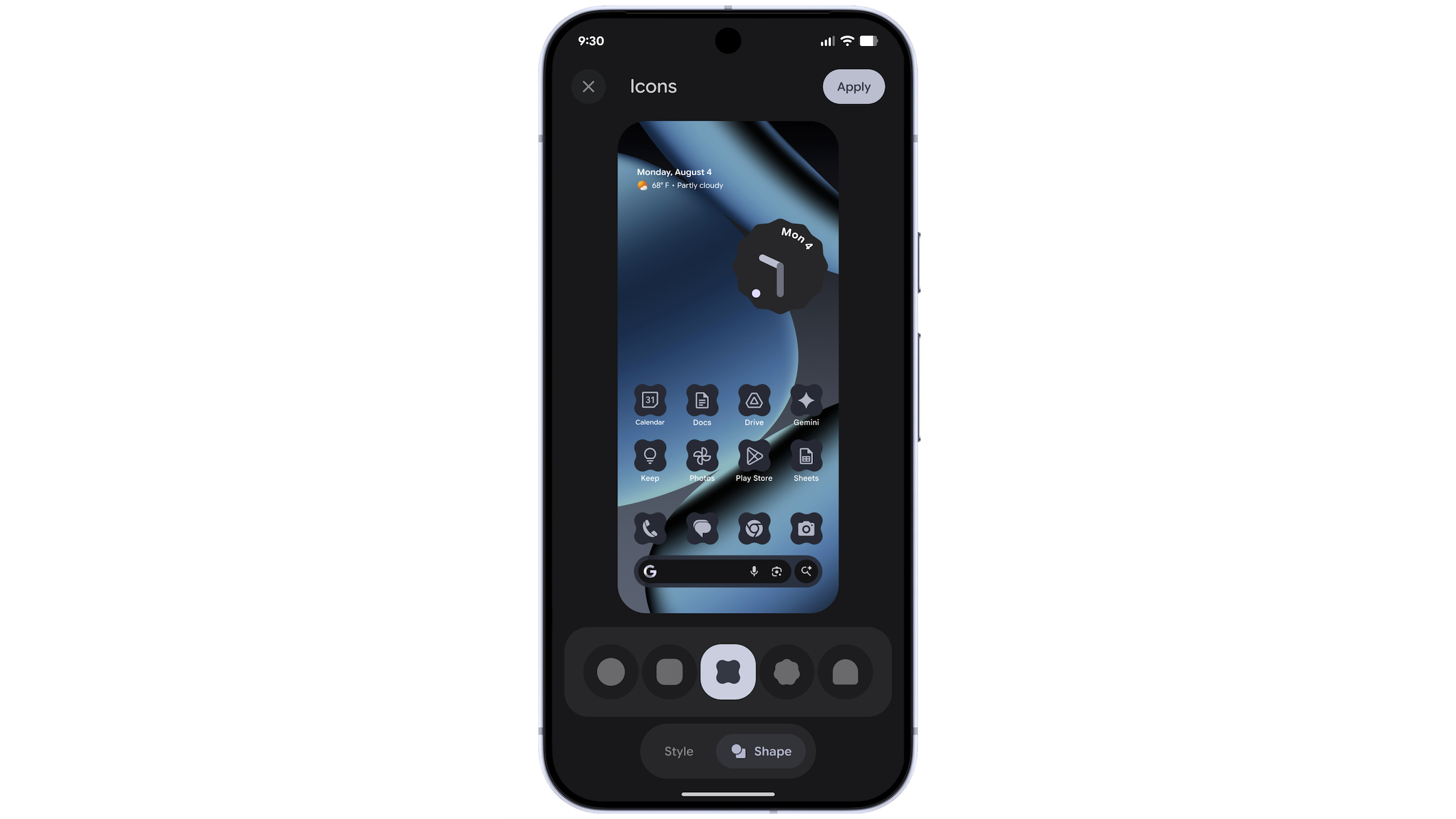 Custom icons in Android 16