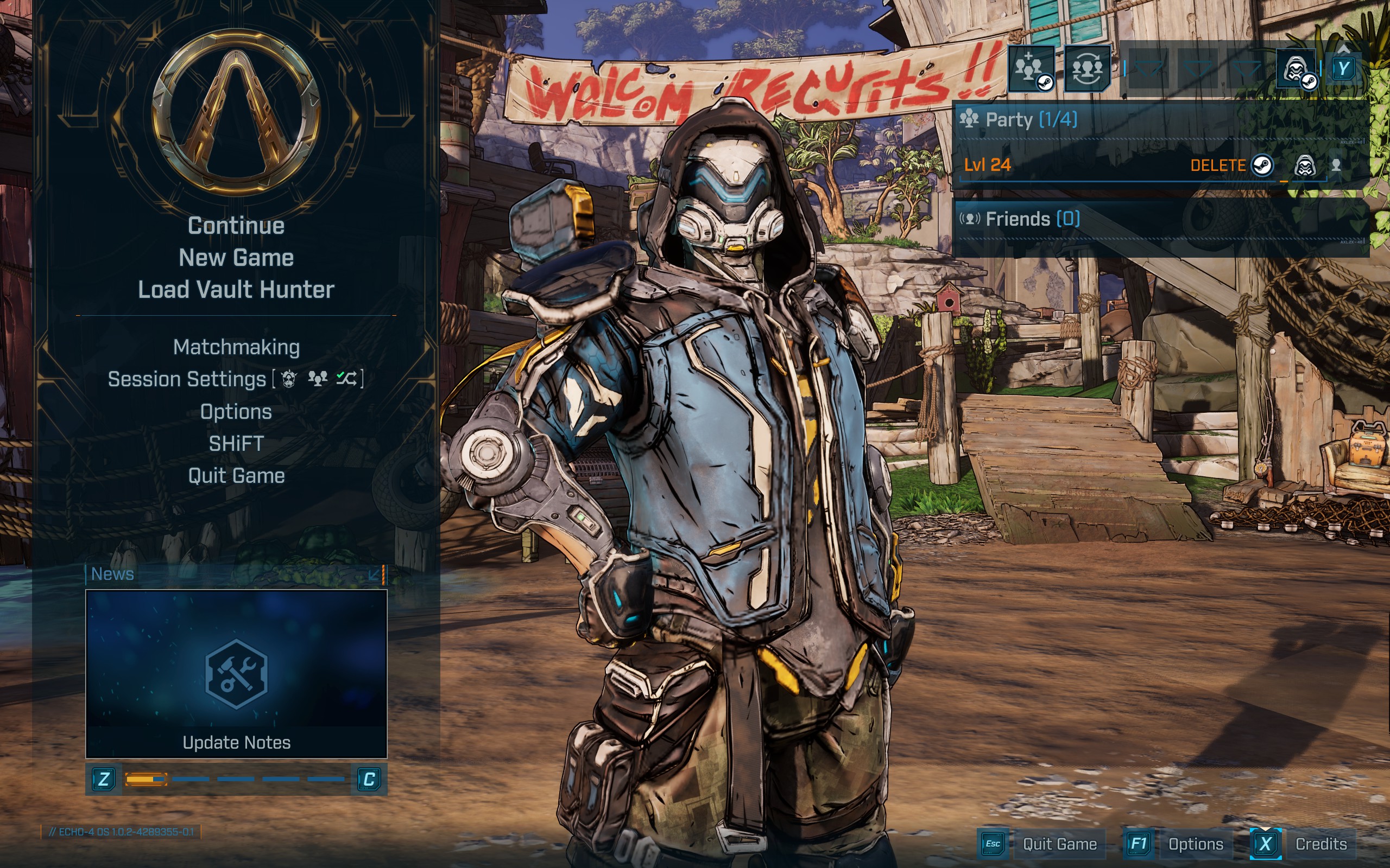 Borderlands 4 character select screen