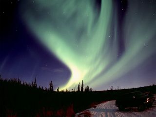 northern lights over fairbanks, alaska