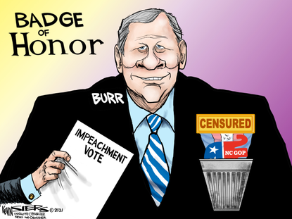Political Cartoon U.S. richard burr trump impeachment censure