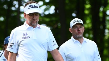 Ian Poulter and Lee Westwood pictured on the golf course